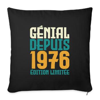 Génial depuis 1976 - Housse de coussin décorative 45 x 45 cm - noir - Devant