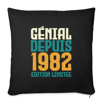 Génial depuis 1982 - Housse de coussin décorative 45 x 45 cm - noir - Devant