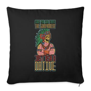 Faites confiance au don amérindien du gouvernement - Housse de coussin décorative 45 x 45 cm - noir - Devant