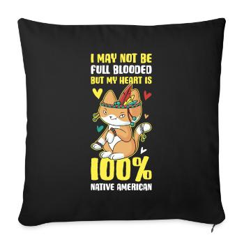 100% Native American Native American Gift - Sofa pillowcase 17,3'' x 17,3'' (45 x 45 cm) - black - Front