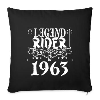 Legend rider Are born in 1963 - Housse de coussin décorative 45 x 45 cm - noir - Devant