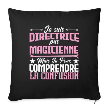 je suis Directrice pas magicien - Housse de coussin décorative 45 x 45 cm - noir - Devant