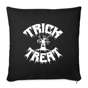 trick treat, Halloween. - Housse de coussin décorative 45 x 45 cm - noir - Devant