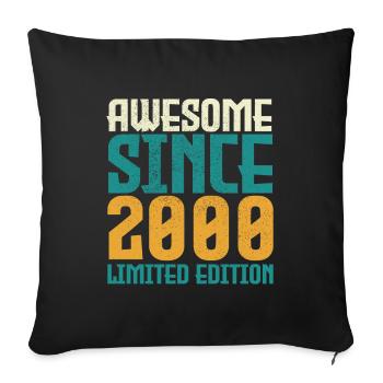 Awesome Since 2000 limited edition. - Sofa pillowcase 17,3'' x 17,3'' (45 x 45 cm) - black - Front