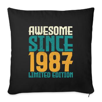 Awesome Since 1987 limited edition. - Sofa pillowcase 17,3'' x 17,3'' (45 x 45 cm) - black - Front