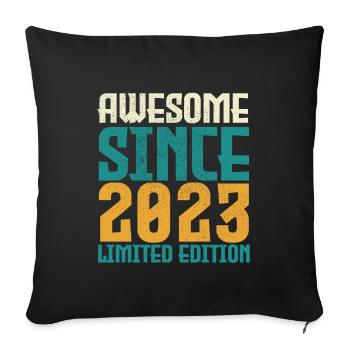 Awesome seit 2023 limitierte Auflage. - Sofakissenbezug 45 x 45 cm - Schwarz - Vorne