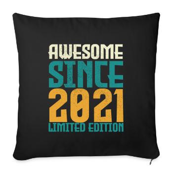 Awesome Since 2021 Limited edition. - Sofa pillowcase 17,3'' x 17,3'' (45 x 45 cm) - black - Front