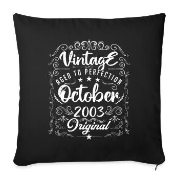 Vintage GEBOREN IM OKTOBER 2003. - Sofakissenbezug 45 x 45 cm - Schwarz - Vorne