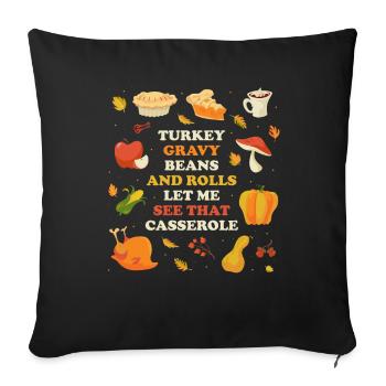 Turkey Gravy Beans Thanksgiving Gift - Sofa pillowcase 17,3'' x 17,3'' (45 x 45 cm) - black - Front