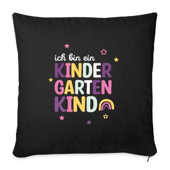 Ich bin ein Kitakind 2023 / Kindergartenkind - Sofakissenbezug 45 x 45 cm - Schwarz - Vorne