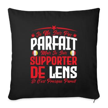 je ne suis pas parfait, supporteur de Lens . - Housse de coussin décorative 45 x 45 cm - noir - Devant