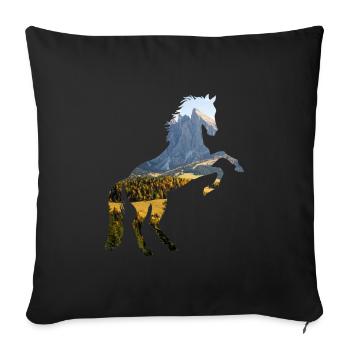 Cheval - Housse de coussin décorative 45 x 45 cm - noir - Devant