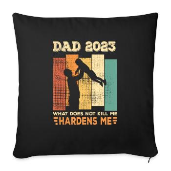 Dad 2023 - funny saying for expectant fathers - Sofakissenbezug 45 x 45 cm - Schwarz - Vorne