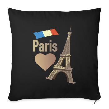 Paris - Housse de coussin décorative 45 x 45 cm - noir - Devant