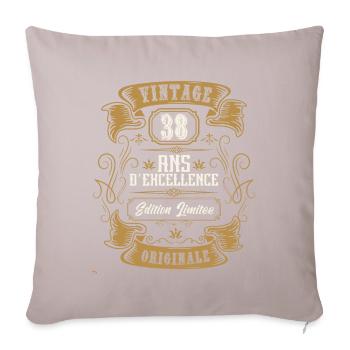 Vintage 38 years anniversary, limited edition. - Sofa pillowcase 17,3'' x 17,3'' (45 x 45 cm) - light taupe - Front