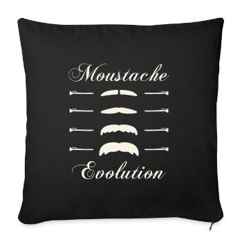 moustaches evolution, Idée cadeau d'élégance. - Housse de coussin décorative 45 x 45 cm - noir - Devant