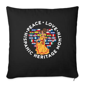 Mois hispanique du don du patrimoine hispanique - Housse de coussin décorative 45 x 45 cm - noir - Devant