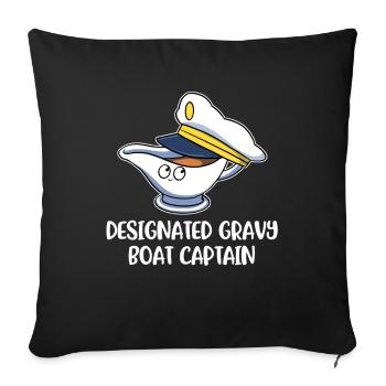 Gravy Boat Captain Thanksgiving Gift - Sofa pillowcase 17,3'' x 17,3'' (45 x 45 cm) - black - Front