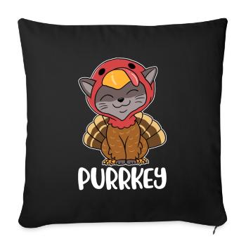 Purrkey Turkey Thanksgiving Gift - Sofa pillowcase 17,3'' x 17,3'' (45 x 45 cm) - black - Front