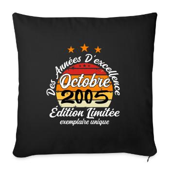 les années d'excellences octobre 2005. - Housse de coussin décorative 45 x 45 cm - noir - Devant