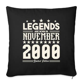 Legends Are Born In November 2000.Gift anniversary - Housse de coussin décorative 45 x 45 cm - noir - Devant