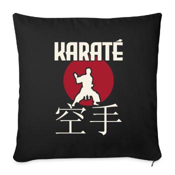 karaté. arts martiaux. Idée Cadeau. Japon - Housse de coussin décorative 45 x 45 cm - noir - Devant