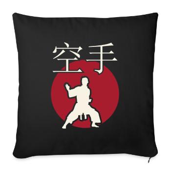 karaté. arts martiaux. Idée Cadeau. Japon - Housse de coussin décorative 45 x 45 cm - noir - Devant