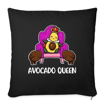 Avocado Queen Avocado Gift - Sofa pillowcase 17,3'' x 17,3'' (45 x 45 cm) - black - Front