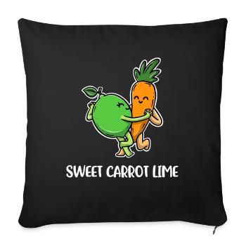 Sweet Carrot Lime Karotte Geschenk - Sofakissenbezug 45 x 45 cm - Schwarz - Vorne