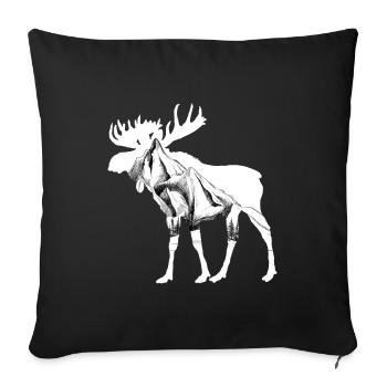 Moose drawing - Sofa pillowcase 17,3'' x 17,3'' (45 x 45 cm) - black - Front