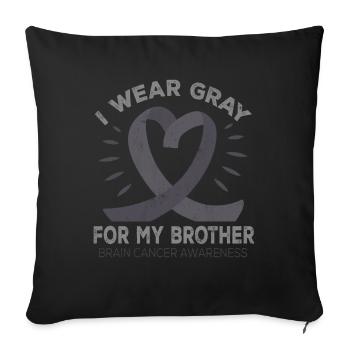 Month May Gray Ribbon Brain Cancer Awareness - Sofa pillowcase 17,3'' x 17,3'' (45 x 45 cm) - black - Front