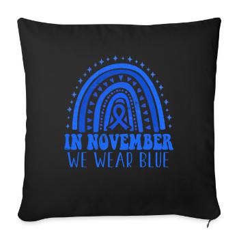 Wear In November Blue Diabetes Awareness Month - Sofakissenbezug 45 x 45 cm - Schwarz - Vorne