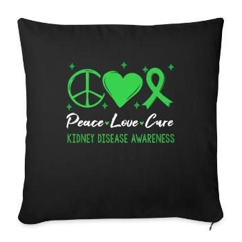 En mars, portez le Mois de la sensibilisation à la maladie des reins verts - Housse de coussin décorative 45 x 45 cm - noir - Devant