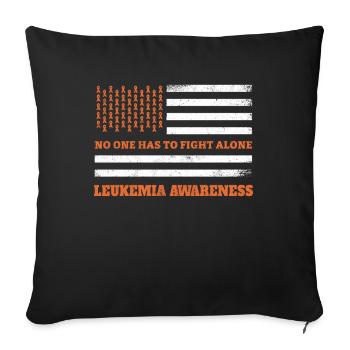 September Orange Ribbon Leukemia Cancer Awareness - Sofa pillowcase 17,3'' x 17,3'' (45 x 45 cm) - black - Front