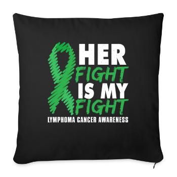 September Green Ribbon Lymphoma Cancer Awareness - Sofa pillowcase 17,3'' x 17,3'' (45 x 45 cm) - black - Front