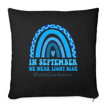 September Light Blue Prostate Cancer Awareness - Sofa pillowcase 17,3'' x 17,3'' (45 x 45 cm) - black - Front