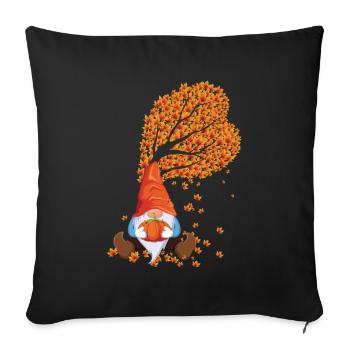Pumpkin Gnomes Fall Thanksgiving Season Autumn - Sofa pillowcase 17,3'' x 17,3'' (45 x 45 cm) - black - Front