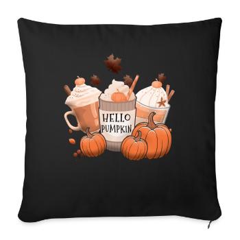 Spice Pumpkin Fall Thanksgiving Season Autumn - Sofa pillowcase 17,3'' x 17,3'' (45 x 45 cm) - black - Front