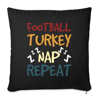 Rugby Turquie Répéter Fan de football Thanksgiving - Housse de coussin décorative 45 x 45 cm - noir - Devant