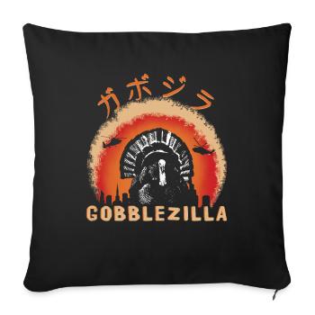 Funny Turkey Bird Gobble Monster Thanksgiving - Sofa pillowcase 17,3'' x 17,3'' (45 x 45 cm) - black - Front