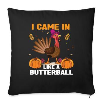 Funny Pumpkin And Turkey Fall Autumn Thanksgiving - Sofa pillowcase 17,3'' x 17,3'' (45 x 45 cm) - black - Front