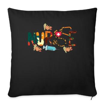 Registered Nurse Nursing Fall Autumn Thanksgiving - Sofa pillowcase 17,3'' x 17,3'' (45 x 45 cm) - black - Front