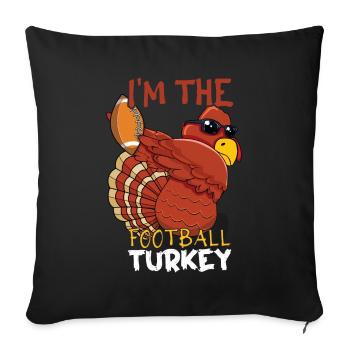 Rugby Dab Dabbing Turquie Fan de football Thanksgiving - Housse de coussin décorative 45 x 45 cm - noir - Devant