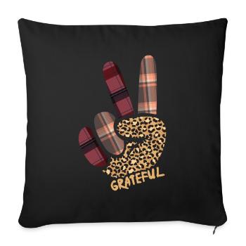 Turquie Amour Paix Automne Modèle Thanksgiving - Housse de coussin décorative 45 x 45 cm - noir - Devant