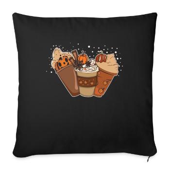 Pumpkin Drink Thanksgiving Season Autumn - Sofakissenbezug 45 x 45 cm - Schwarz - Vorne