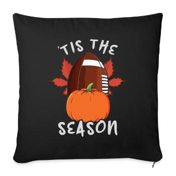 Thanksgiving Autumn Pumpkin Fall Love Football - Sofa pillowcase 17,3'' x 17,3'' (45 x 45 cm) - black - Front