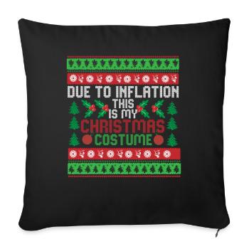 En raison de l’inflation pulls de Noël drôle de Noël - Housse de coussin décorative 45 x 45 cm - noir - Devant