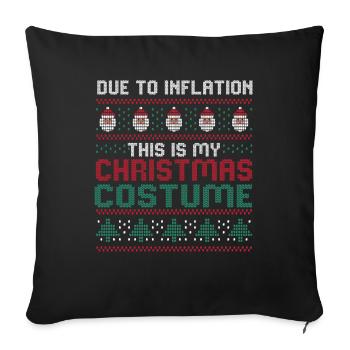En raison de l’inflation pulls de Noël drôle de Noël - Housse de coussin décorative 45 x 45 cm - noir - Devant