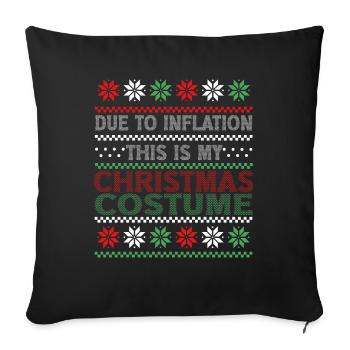 En raison de l’inflation pulls de Noël drôle de Noël - Housse de coussin décorative 45 x 45 cm - noir - Devant