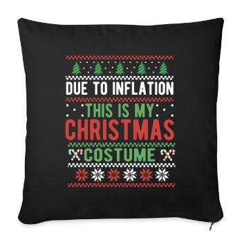 En raison de l’inflation pulls de Noël drôle de Noël - Housse de coussin décorative 45 x 45 cm - noir - Devant